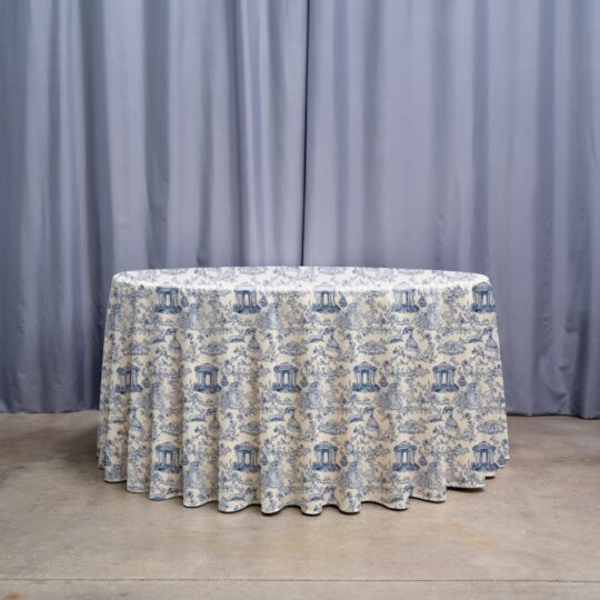 Nappe toile de jouy Bleue Ø150cm