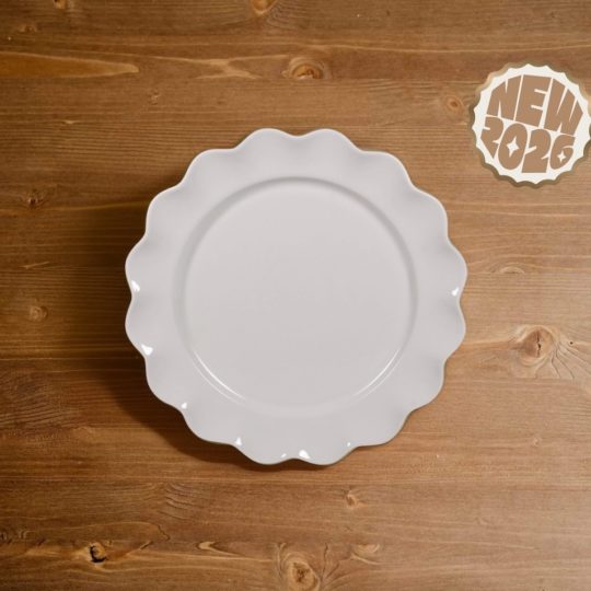 Assiette à dessert bloom en forme de fleur couleur crème