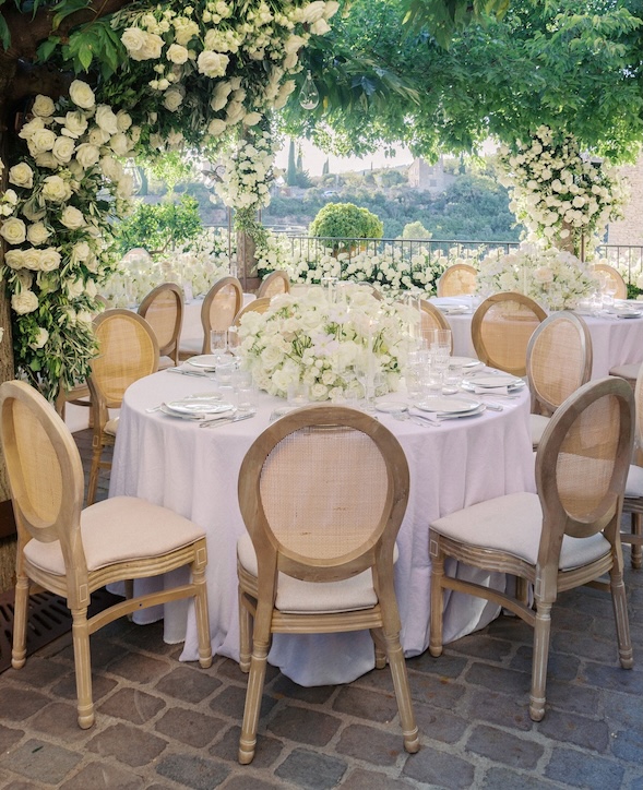 Nappe en lin blanc Ø150