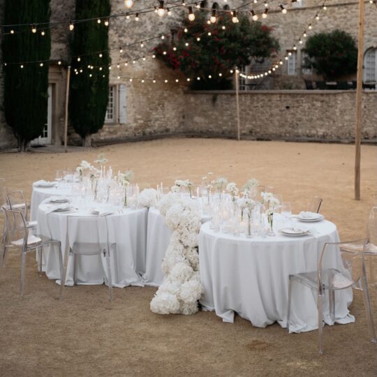 Nappe en lin blanc Ø150