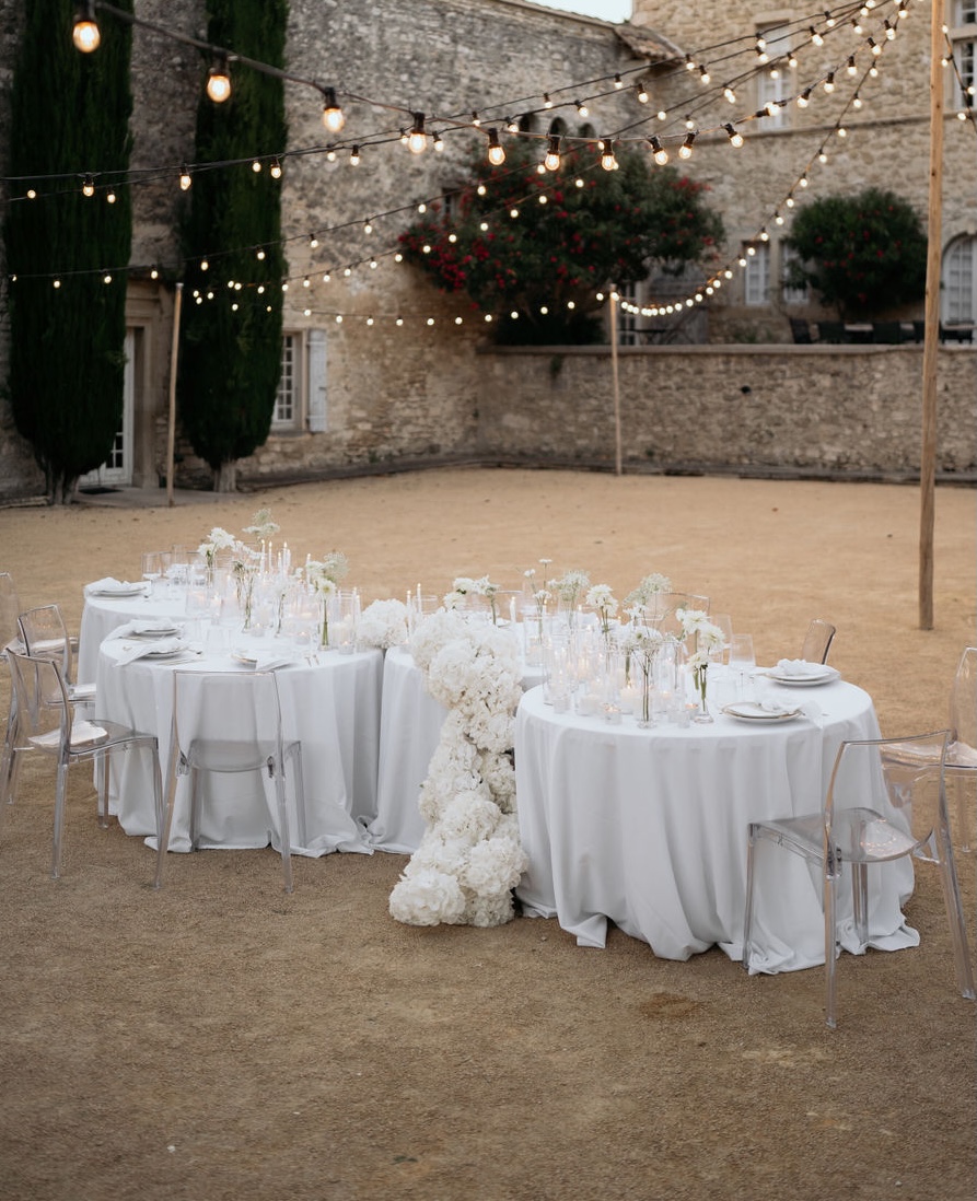Nappe en lin blanc Ø150 – Image 2