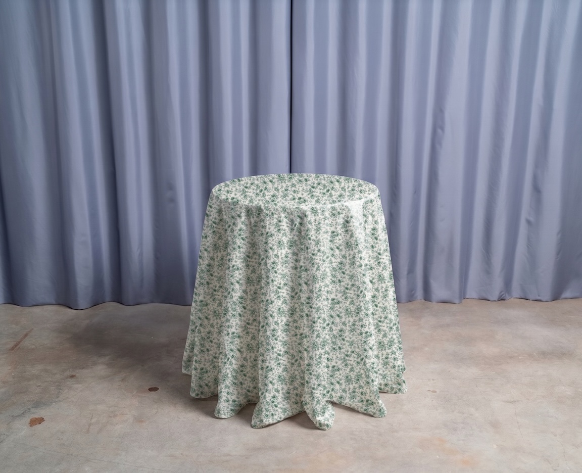 Nappe liberty vert pour guéridon